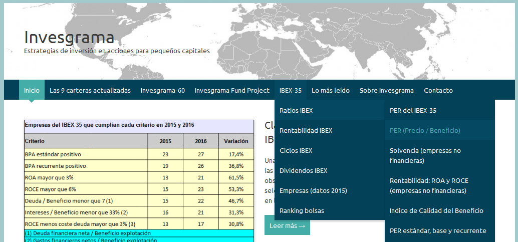 Actualizada la tabla del PER estándar, base y sostenible de los valores del IBEX&nbsp;35